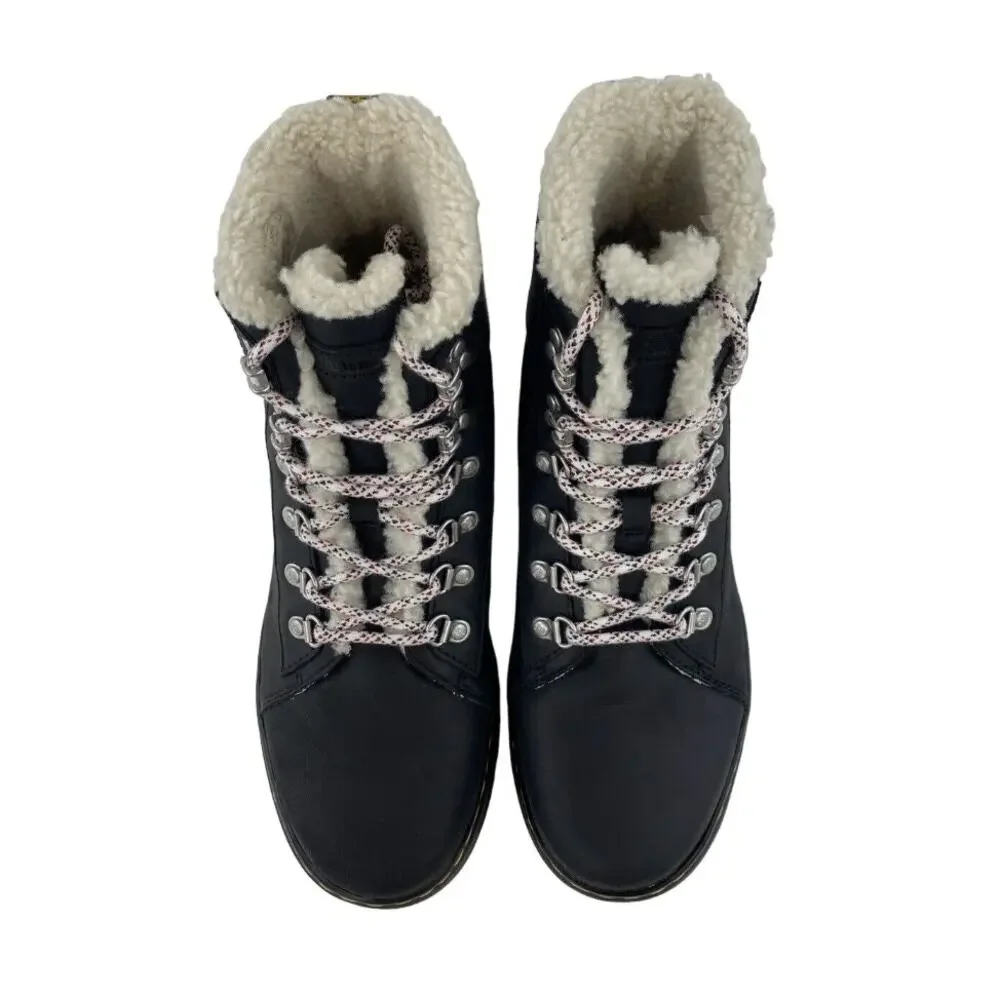 Dr. Martens Combs Wyoming Faux Fur Lined Lace Up Ankle Boots Docs WMN 10